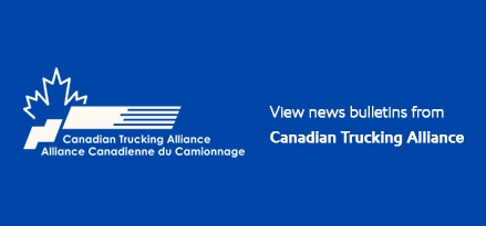 Blue image with text and Canadian Trucking Alliance logo