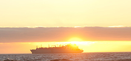 Photo of commercial ship on ocean