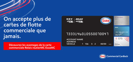 Image bleue avec texte et logo Esso Diesel Efficient