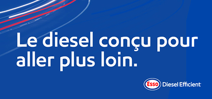 image bleue avec le texte “En Esso Diesel Efficient” en logo